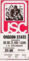 USC/OSU game ticket